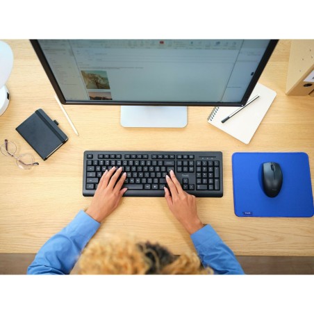 Tastiera e Mouse Wireless Trust Primo  Nero Monocromatica Inglese EEUU Qwerty US