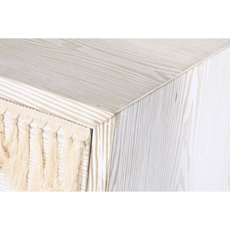 Cassettiera DKD Home Decor Abete Naturale Cotone Bianco (80 x 35 x 80 cm)