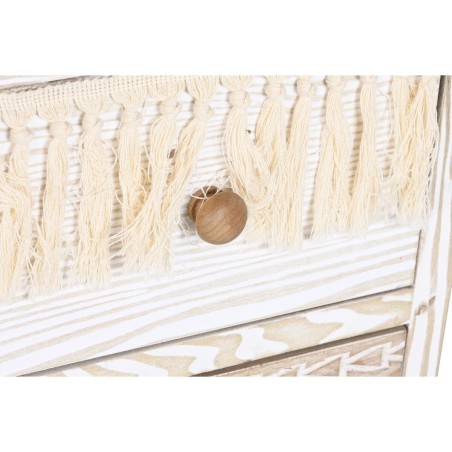 Cassettiera DKD Home Decor Abete Naturale Cotone Bianco (80 x 35 x 80 cm)