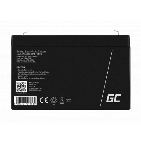 Batteria per Gruppo di Continuità UPS Green Cell AGM12 7000 mAh 6 V