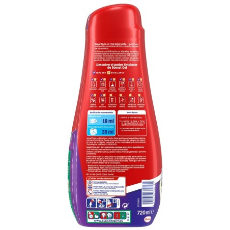 Detersivo Liquido per Stoviglie Somat Limone 720 ml Tutto in uno 40 lavaggi