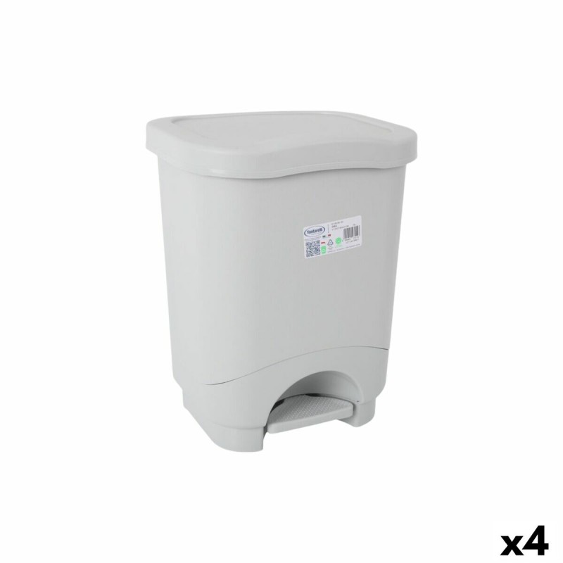 Secchio della Spazzatura a Pedale Tontarelli Idea Grigio 18 L (4 Unità) Secchio della Spazzatura a Pedale Tontarelli Idea Grigio 18 L (4 Unità)