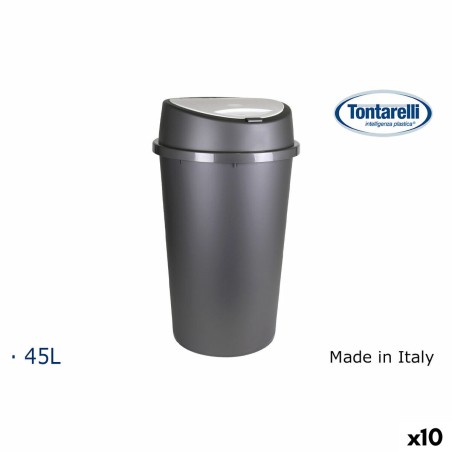 Secchio della spazzatura Tontarelli Bingo Grafite 45 L (10 Unità)