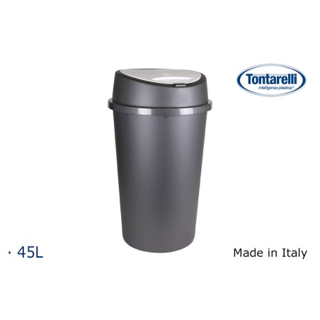 Secchio della spazzatura Tontarelli Bingo Grafite 45 L (10 Unità)