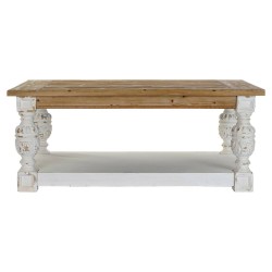 Tavolo aggiuntivo DKD Home Decor Abete Alluminio Bianco Marrone Chiaro 120 x 70 x 50 cm Legno MDF