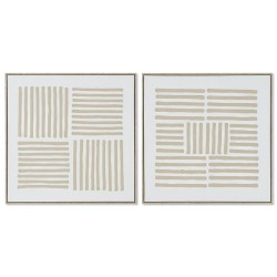 Quadro Home ESPRIT Bianco Beige Scandinavo 83 x 4,5 x 83 cm (2 Unità)