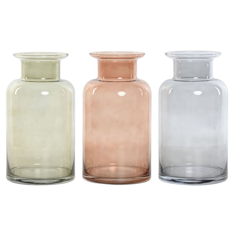 Vaso Home ESPRIT Azzurro Verde Ambra Cristallo 14,5 x 14,5 x 26,5 cm (3 Unità) Vaso Home ESPRIT Azzurro Verde Ambra Cristallo 14,5 x 14,5 x 26,5 cm (3 Unità)