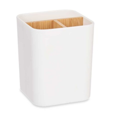 Portaspazzolini da Denti Berilo B9041-WHITE Bianco Bambù polipropilene 9 x 11 x 9 cm (6 Unità)