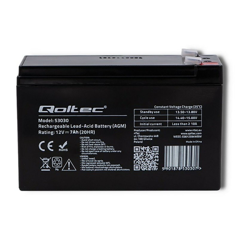 Batteria per Gruppo di Continuità UPS Qoltec 53031 9 Ah 12 V Batteria per Gruppo di Continuità UPS Qoltec 53031 9 Ah 12 V
