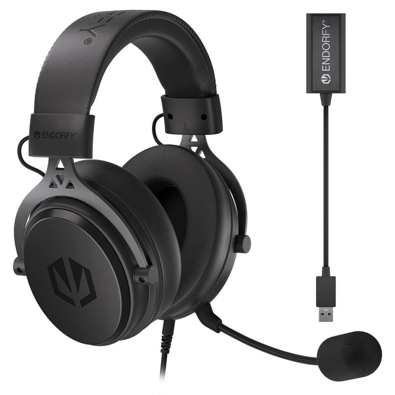 Auricolari con Microfono Endorfy VIRO Plus USB Nero Auricolari con Microfono Endorfy VIRO Plus USB Nero