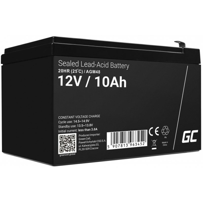 Batteria per Gruppo di Continuità UPS Green Cell AGM48 10 Ah 12 V Batteria per Gruppo di Continuità UPS Green Cell AGM48 10 Ah 12 V