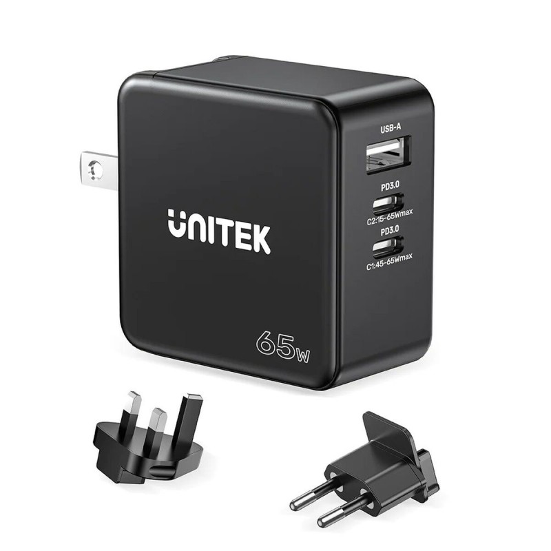 Caricabatterie da Parete Unitek P1117B Nero 65 W (1 Unità) Caricabatterie da Parete Unitek P1117B Nero 65 W (1 Unità)
