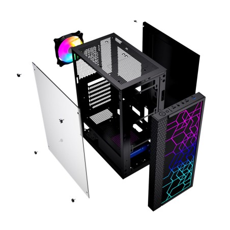 Case computer desktop ATX GEMBIRD Fornax 2500 ARGB Nero Multicolore