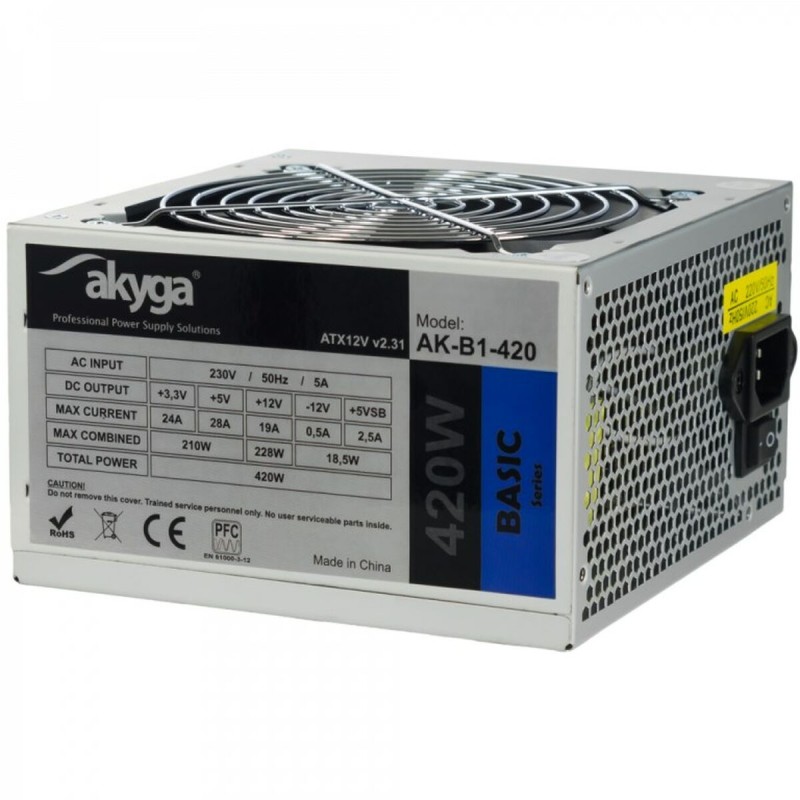 Fonte di Alimentazione Akyga AK-B1-420 420 W ATX RoHS CE REACH Fonte di Alimentazione Akyga AK-B1-420 420 W ATX RoHS CE REACH