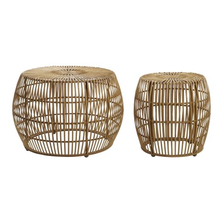 Set di 2 tavoli DKD Home Decor Marrone Chiaro 70 x 70 x 50 cm