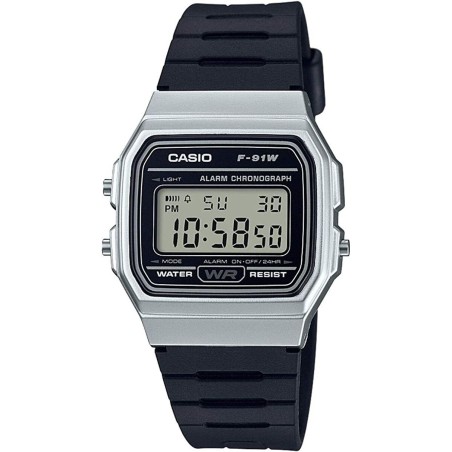 Orologio Unisex Casio F-91 BIO RESIN STRAP - SILVER (Ø 35 mm)