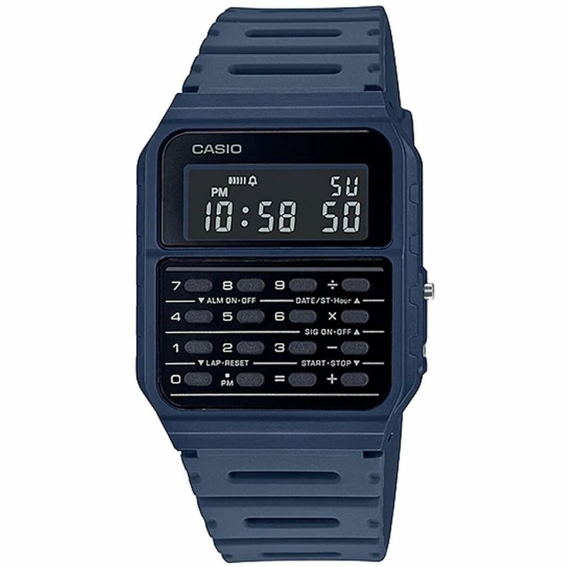 Orologio Unisex Casio CALCULATOR Azzurro Nero (Ø 35 mm) Orologio Unisex Casio CALCULATOR Azzurro Nero (Ø 35 mm)