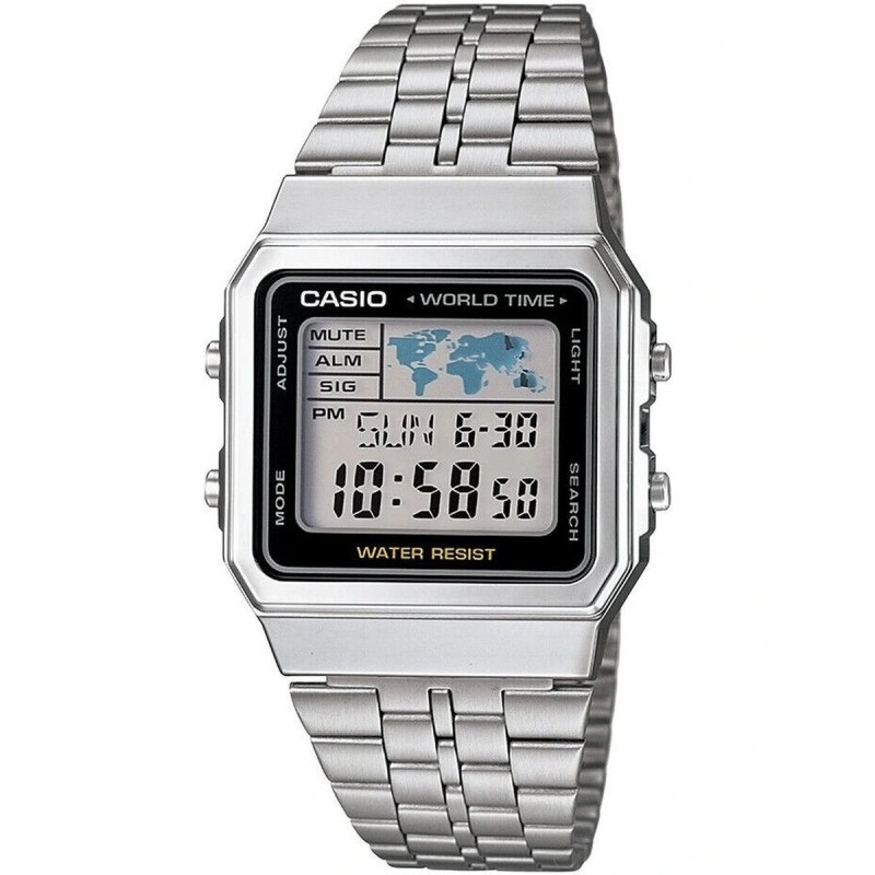 Orologio Unisex Casio VINTAGE Nero Argentato (Ø 34 mm) Orologio Unisex Casio VINTAGE Nero Argentato (Ø 34 mm)