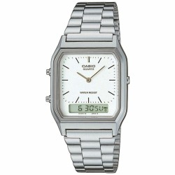 Orologio Unisex Casio AQ-230A-7DMQYES Bianco Argentato (Ø 38,5 mm) (Ø 29 mm)