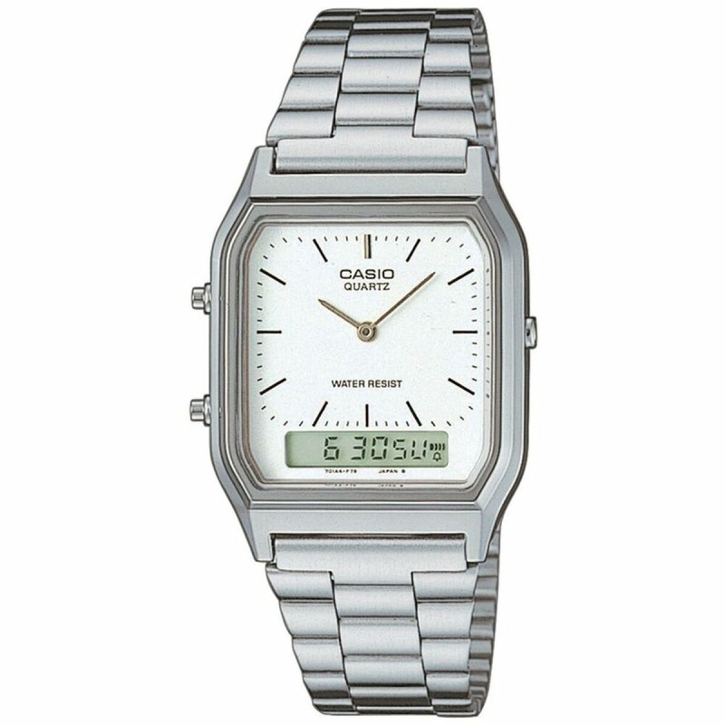 Orologio Unisex Casio AQ-230A-7DMQYES Bianco Argentato (Ø 38,5 mm) (Ø 29 mm) Orologio Unisex Casio AQ-230A-7DMQYES Bianco Argentato (Ø 38,5 mm) (Ø 29 mm)