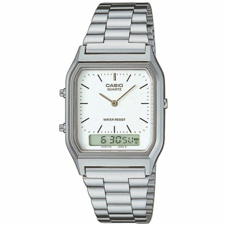 Orologio Unisex Casio AQ-230A-7DMQYES Bianco Argentato (Ø 38,5 mm) (Ø 29 mm)
