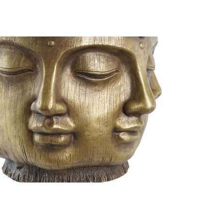 Vaso DKD Home Decor Dorato Legno Magnesio Rotondo Buddha Orientale 34 x 34 x 30 cm 30 x 34 x 30 cm