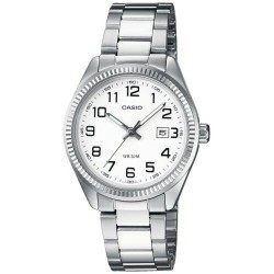 Orologio Unisex Casio LADY DATE - WHITE, ARAB NUMBER INDEXES Bianco Argentato (Ø 30 mm)
