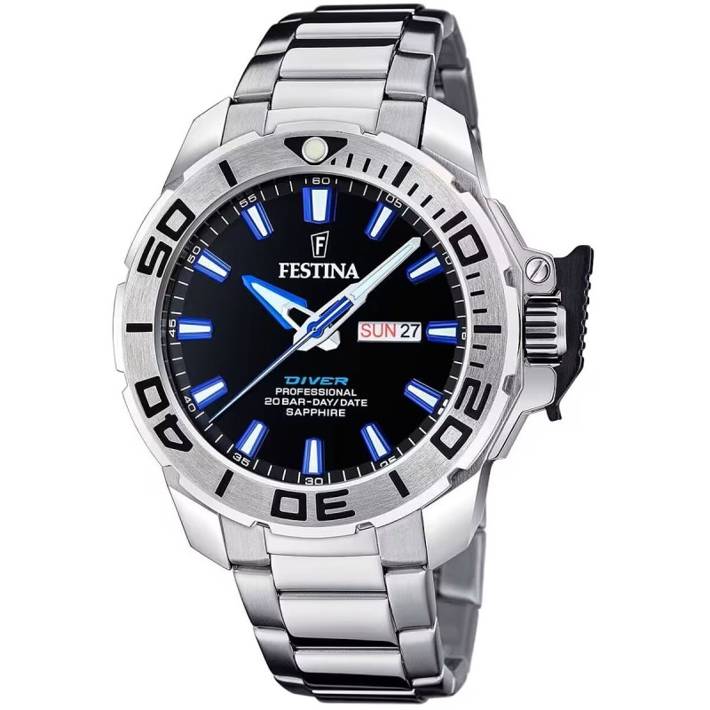 Orologio Uomo Festina F20665/3 Nero Argentato Orologio Uomo Festina F20665/3 Nero Argentato