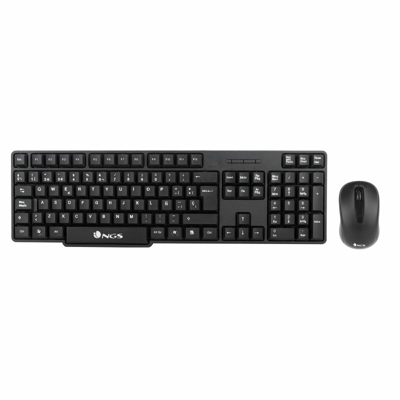 Tastiera e Mouse NGS EUPHORIA KIT Nero Qwerty in Spagnolo Senza Fili Tastiera e Mouse NGS EUPHORIA KIT Nero Qwerty in Spagnolo Senza Fili