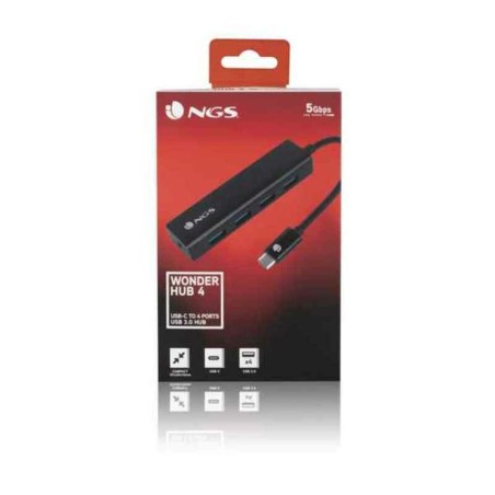 Hub USB 4 Porte NGS WONDERHUB4 Nero 5 Gbps