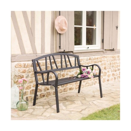 Panca con Schienale Antracite Ferro (123 X 53 X 86 cm)
