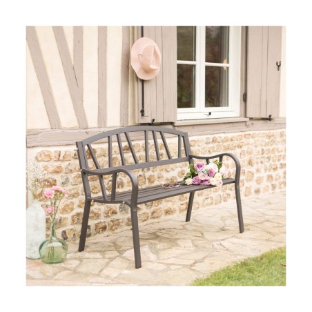 Panca con Schienale Antracite Ferro (123 X 53 X 86 cm)