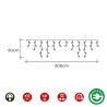 Tenda Luminosa LED EDM 71483 Icicle Easy-Connect 100 W 0,72 W Luce calda Bianco Caldo 200 x 50 cm Bianco