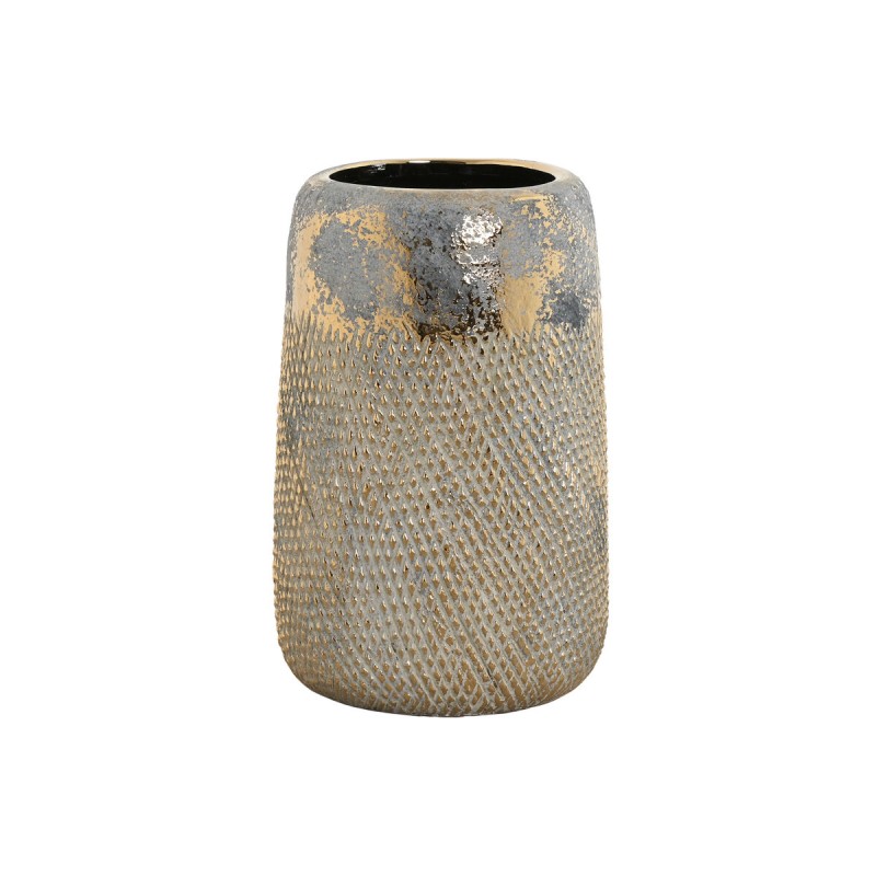 Vaso Home ESPRIT Dorato Bicolore Gres Moderno Finitura invecchiata 17 x 17 x 26 cm Vaso Home ESPRIT Dorato Bicolore Gres Moderno Finitura invecchiata 17 x 17 x 26 cm