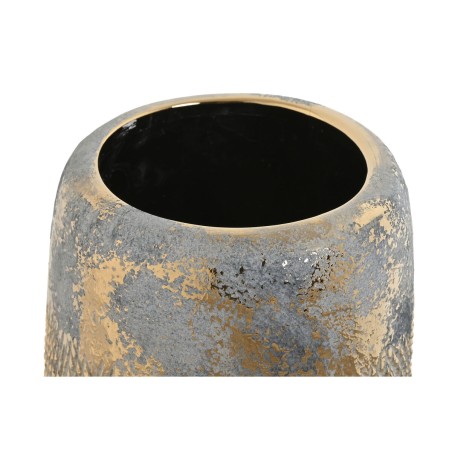 Vaso Home ESPRIT Dorato Bicolore Gres Moderno Finitura invecchiata 17 x 17 x 26 cm