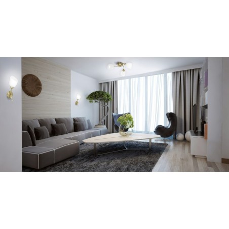 Applique da Parete Activejet Bianco Dorato Metallo Vetro 40 W 40 x 12 x 20 cm (1 Pezzi)