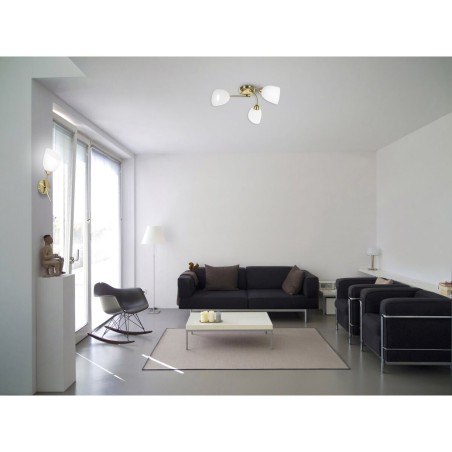 Applique da Parete Activejet Bianco Dorato Metallo Vetro 40 W 40 x 12 x 20 cm (1 Pezzi)