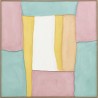 Quadro Home ESPRIT Bianco Rosa Turchese Astratto Città 102 x 4,5 x 102 cm (2 Unità)