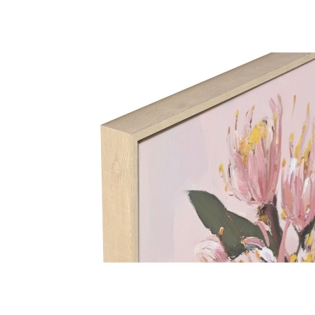 Quadro Home ESPRIT Giallo Verde Rosa Shabby Chic Vaso 83 x 4,5 x 83 cm (2 Unità)