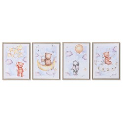Quadro Home ESPRIT Azzurro Marrone Per bambini 30 x 2 x 40 cm (4 Unità)