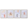 Quadro Home ESPRIT Azzurro Marrone Per bambini 30 x 2 x 40 cm (4 Unità)