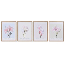 Quadro Home ESPRIT Fiori Shabby Chic 30 x 1,8 x 40 cm (4 Unità)