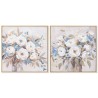Quadro Home ESPRIT Azzurro Bianco Beige Romantico Vaso 60 x 3,5 x 60 cm (2 Unità)