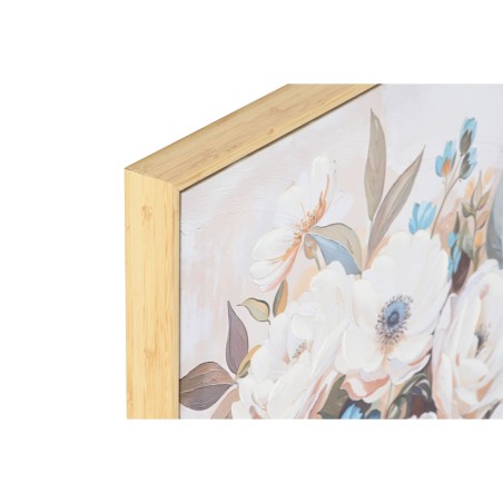 Quadro Home ESPRIT Azzurro Bianco Beige Romantico Vaso 60 x 3,5 x 60 cm (2 Unità)