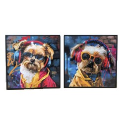 Quadro Home ESPRIT Moderno Cane 50 x 3,5 x 50 cm (2 Unità)