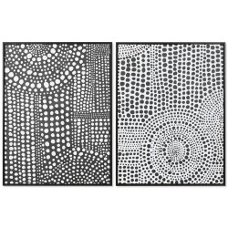 Quadro Home ESPRIT Bianco Nero Astratto Moderno Laccato 60 x 3,5 x 80 cm (2 Unità)