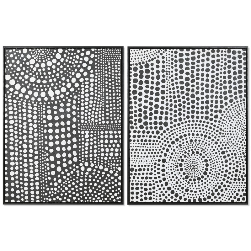 Quadro Home ESPRIT Bianco Nero Astratto Moderno Laccato 60 x 3,5 x 80 cm (2 Unità) Quadro Home ESPRIT Bianco Nero Astratto Moderno Laccato 60 x 3,5 x 80 cm (2 Unità)