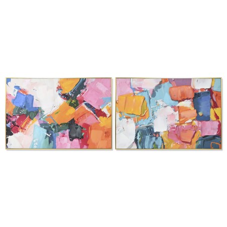 Quadro Home ESPRIT Astratto Città 122,5 x 3,5 x 82,5 cm (2 Unità)