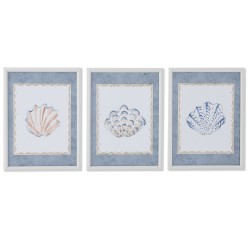 Quadro Home ESPRIT Azzurro Crema 30 x 3 x 40 cm (3 Unità)