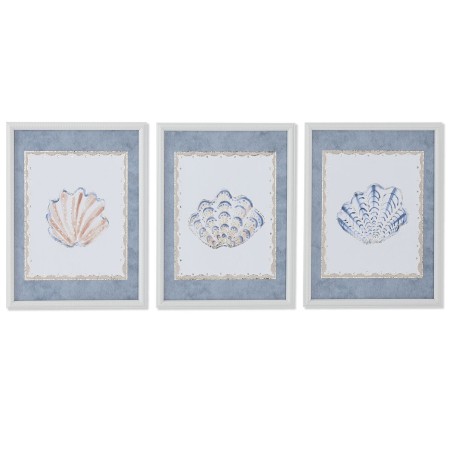 Quadro Home ESPRIT Azzurro Crema 30 x 3 x 40 cm (3 Unità)
